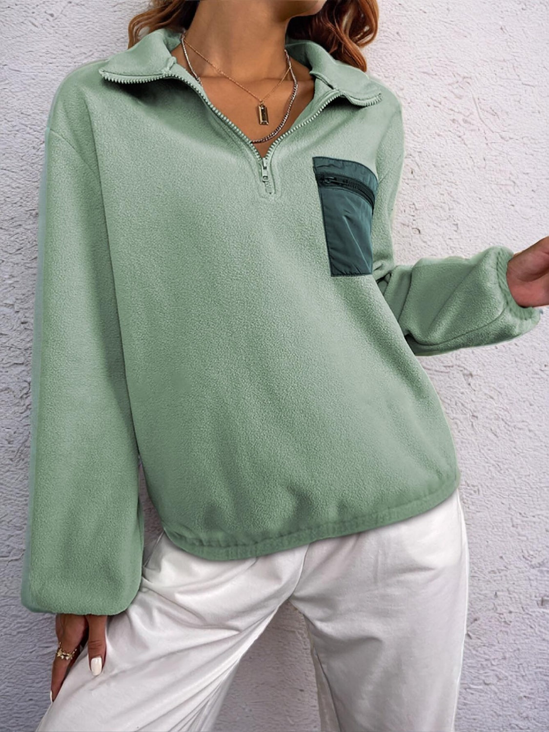 Half Zip Long Sleeve Sweatshirt