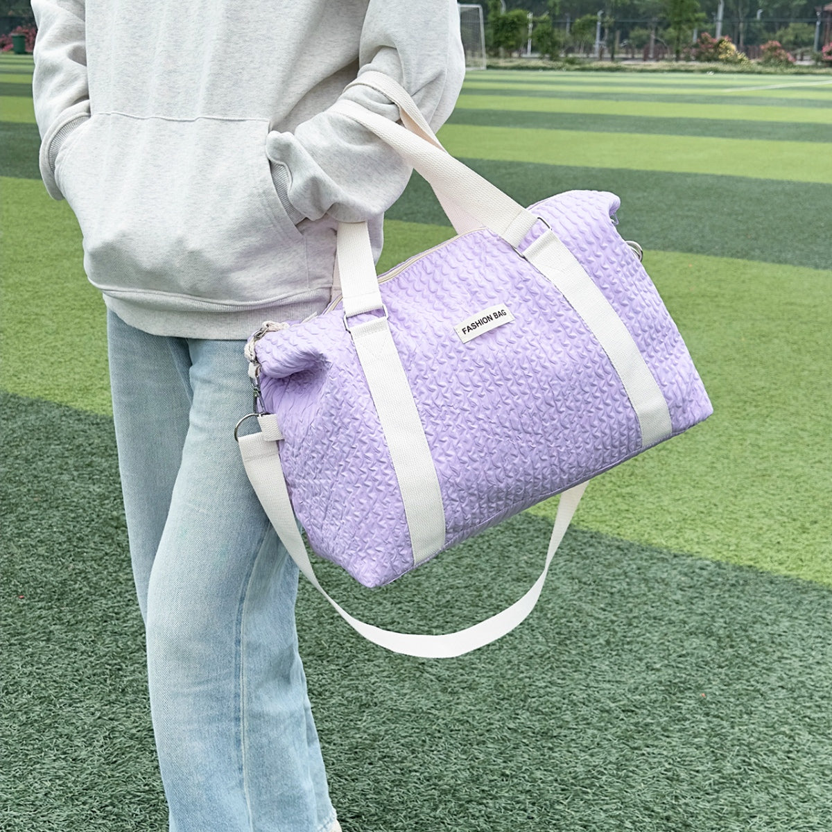 Textured Nylon Travel Bag