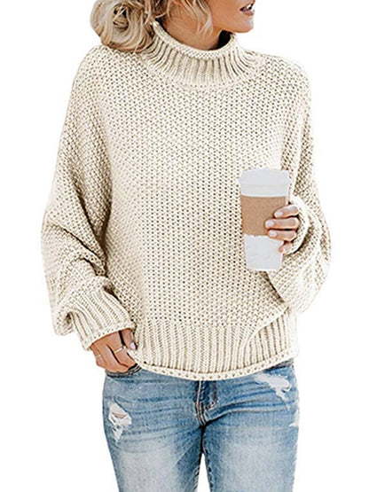 Turtleneck Dropped Shoulder Sweater