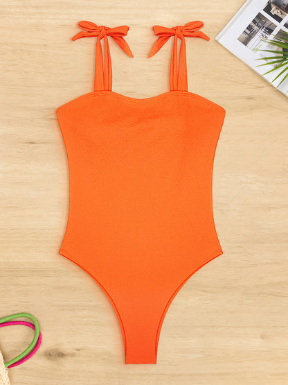 Tied Wide Strap One-Piece Swimwear