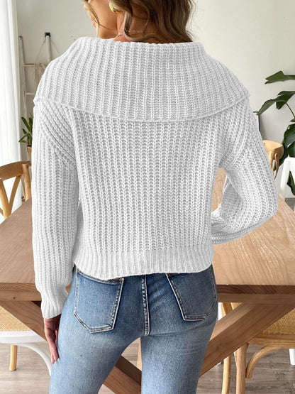 Cable-Knit Long Sleeve Sweater