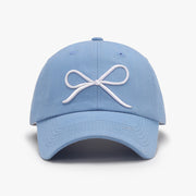 Bow Embroidered Cotton Baseball Cap