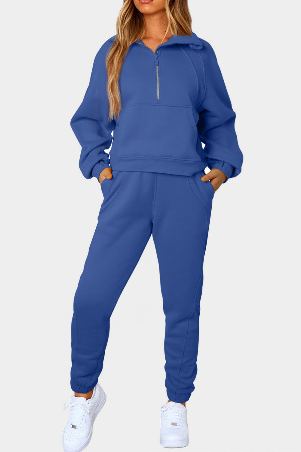 Half-Zip Sports Set with Pockets